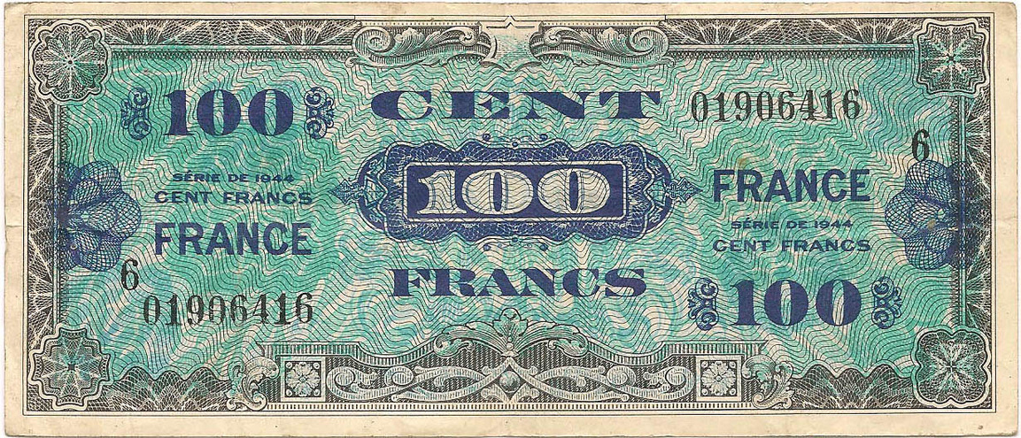 100 франков, 1944 год, серия 6