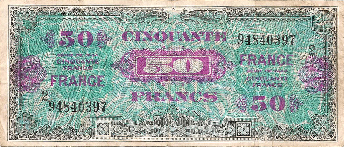 50 франков, 1944 год, серия 2