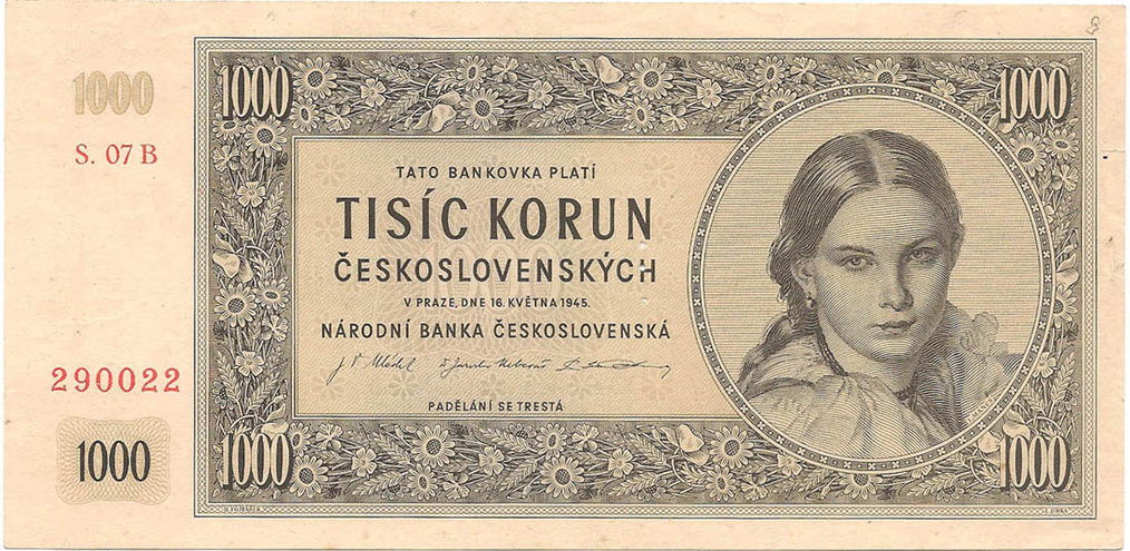 1000 крон, 1945 год (Народный банк)
