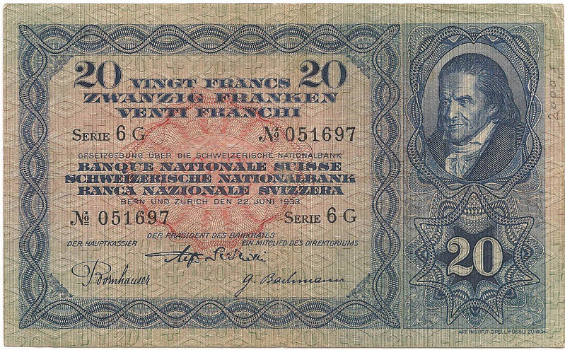 20 франков, 1933 год