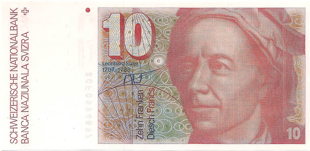 10 франков, выпуск 1979-1992 гг. (Wyss/Languetin) UNC