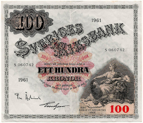100 крон, 1961 год