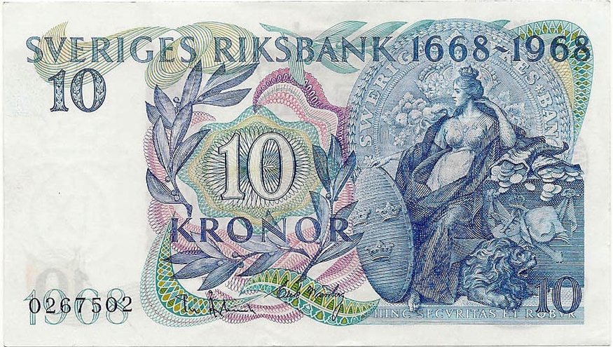 10 крон, 1968 год