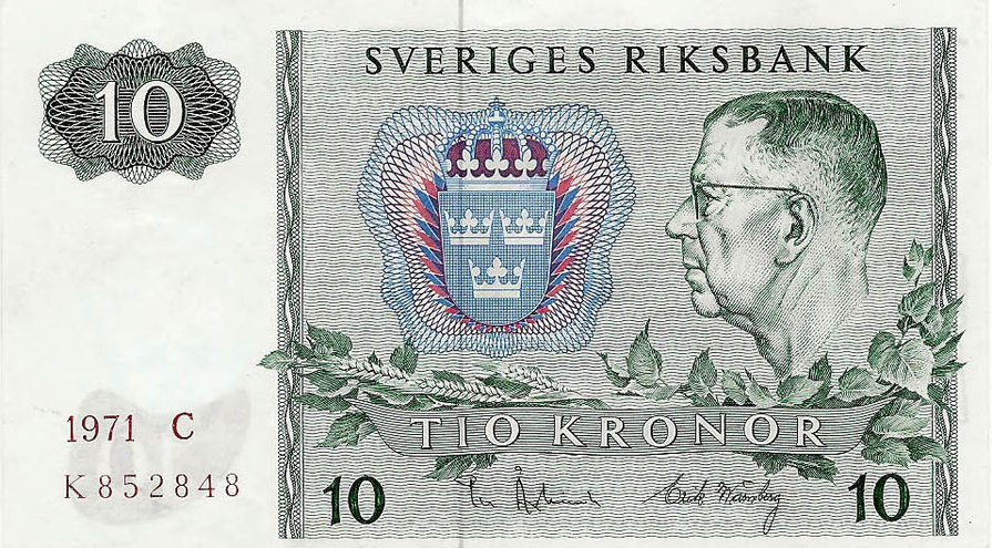 10 крон, 1971 год