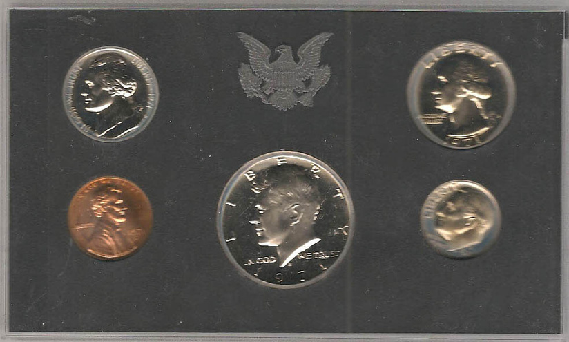 США, набор из 5 монет, PROOF, 1971 год