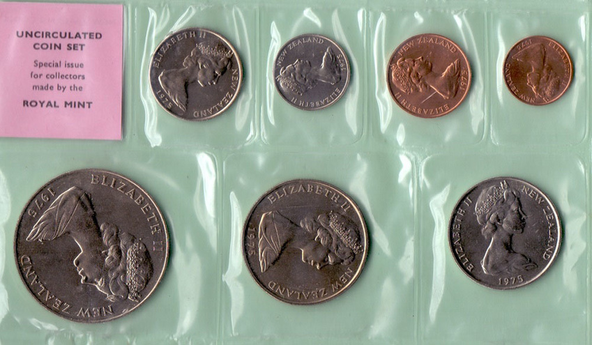 Новая Зеландия - набор разменных монет, 1975 год