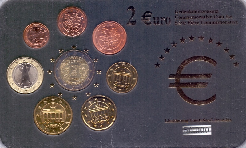 Германия - Набор евро, 2003-2012 гг. 50 лет Елисейскому договору