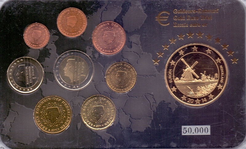 Нидерланды - Набор евро, 2003-2011 гг. (жетон 100 евро - образец)