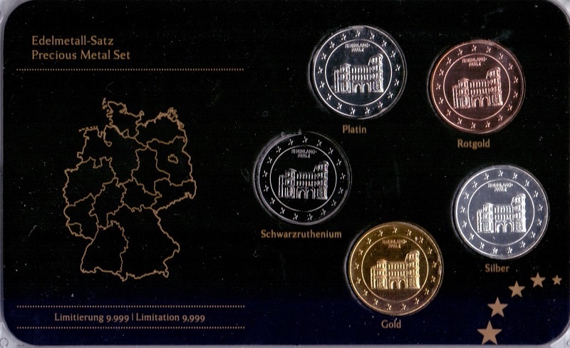 Германия - набор жетонов 2 Евро, 2017 год - Порта Нигра, Рейнланд-Пфальц