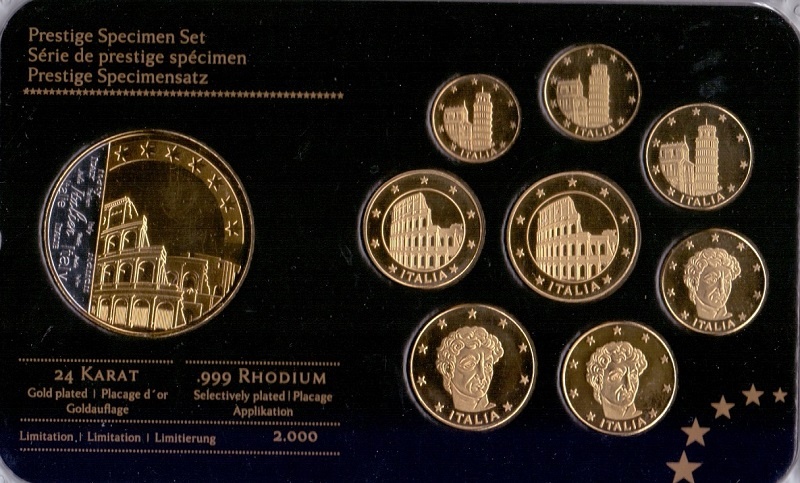 Италия - Набор Евро, 2013 год, жетон (образец)