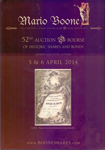 MARIO BOONE Каталог аукциона № 52 2014 год